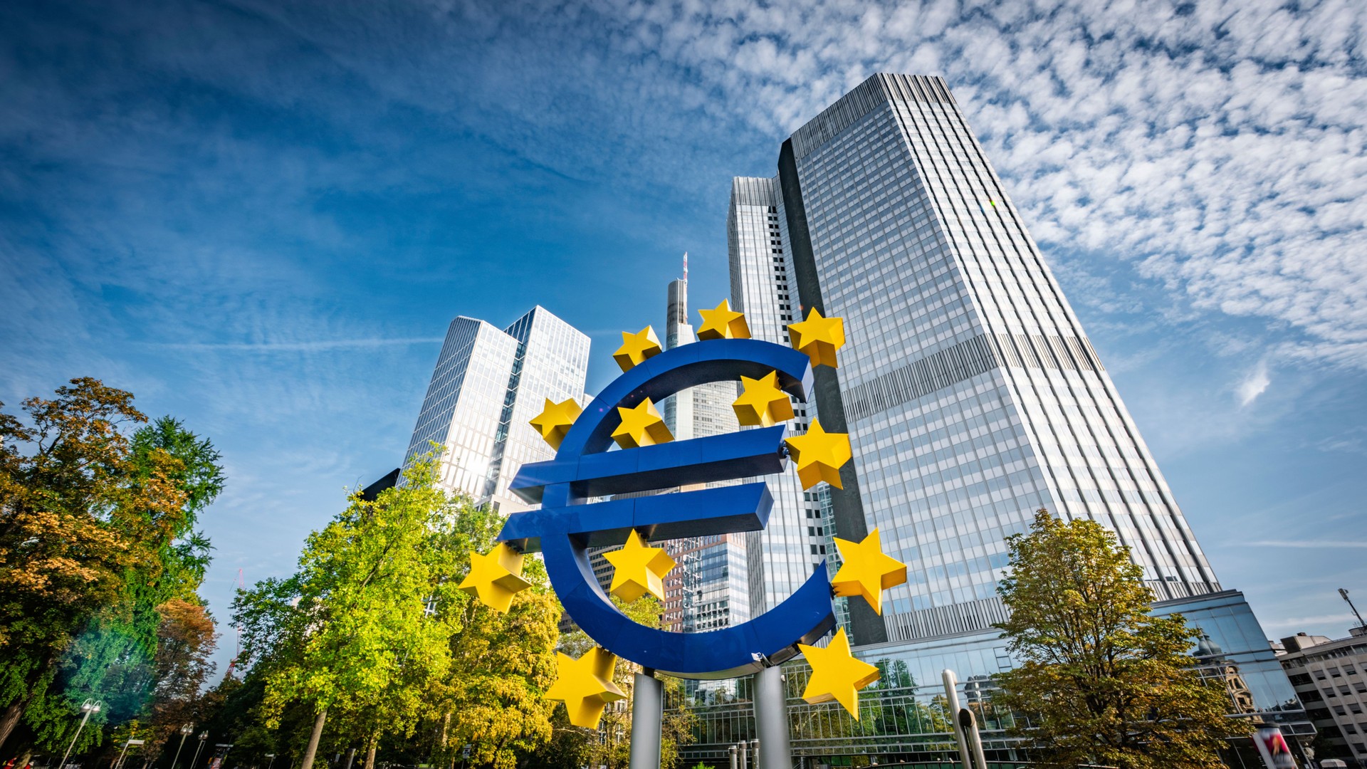 Euro Sign in front of ECB Headquarter
